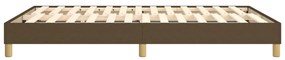 Estrutura de cama sem colchão 140x200 cm tecido castanho-escuro