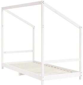 Estrutura de cama infantil 90x200 cm pinho maciço branco