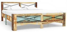 Estrutura de cama madeira recuperada maciça 140x200 cm