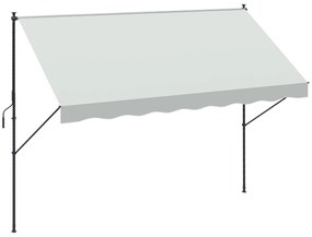 Toldo Manual Retrátil 300x170x200-290cm Toldo Ajustável com Manivela Proteção Solar UV40+ para Varanda Jardim Creme