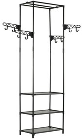 Suporte para roupas aço e tecido não tecido 55x28,5x175cm preto