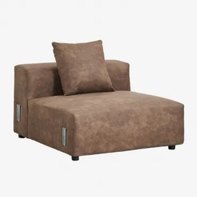 Módulo Central 105x113 Cm Com Almofada Para Sofá Modular Bruna Camurça Café Castanho - Sklum