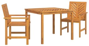 Conjunto de Jantar de Jardim 3 Peças Madeira Sólida Acácia