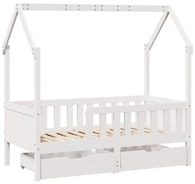 Estrutura de cama infantil c/ gavetas 80x160 cm pinho maciço