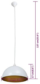Candeeiros de teto 2 pcs altura ajustável semiesféricos branco