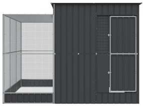 Aviário com extensão 290x303x216 cm aço prateado