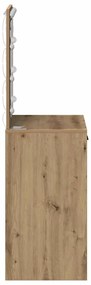 Mesa de Maquilhagem com Luzes LED Carvalho Artesanal 50x41x135 cm