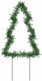 Decoração árvore de Natal c/ luz e estacas 3 pcs 50 LEDs 30 cm