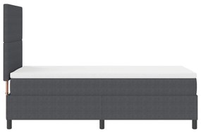Cama Box Spring com Colchão Cinza Escuro 90x200 cm Tecido Veludo Cordu