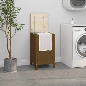 Caixa p/ roupa 44x44x76 cm madeira pinho maciça castanho mel