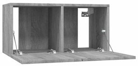 Móvel TV suspenso 2pcs 60x30x30cm derivado madeira cinza sonoma