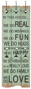 Bengaleiro de parede com 6 ganchos 120x40 cm HAPPY LOVE