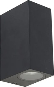Candeeiro de parede moderno preto 2 luzes IP44 - Baleno