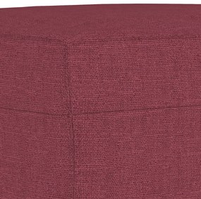 3 pcs conjunto de sofás com almofadões tecido vermelho tinto
