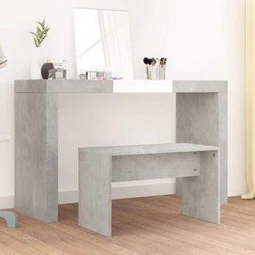vidaXL Banco toucador 70x35x45 cm madeira processada cinzento cimento
