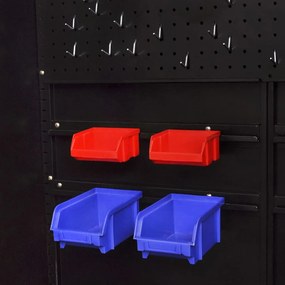 Armário de ferramentas 90x40x180 cm vermelho e preto