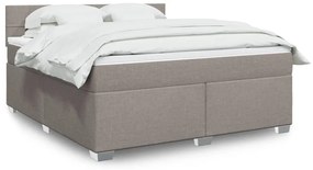 vidaXL Cama com molas/colchão 180x200 cm tecido castanho-acinzentado