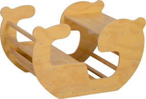 Arco de escalada para crianças, mesa de brinquedos para crianças dos 18 aos 48 meses, design 2 em 1, carga máxima de 50 kg, madeira natural