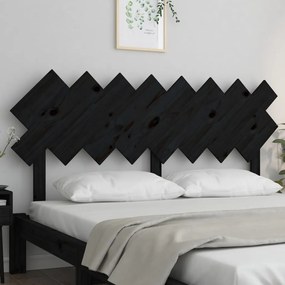 Cabeceira de cama 159,5x3x80,5 cm pinho maciço preto