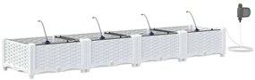 Jardineiras de Jardim 1 pc Branco 160 x 40 x 22 cm Plástico