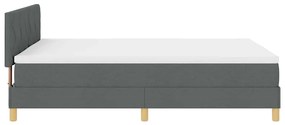 Cama Box Spring com Colchão Cinza Escura 140x190 cm Tecido