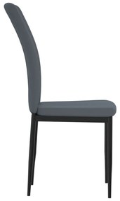 Cadeiras de jantar 2 pcs veludo cinzento-escuro