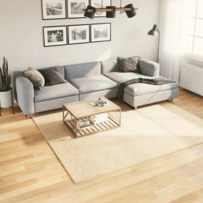 vidaXL Tapete pelo curto macio e lavável HUARTE 240x240 cm cor creme