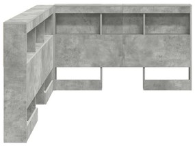Cabeceira de armazenamento Cinzento cimento 120 cm