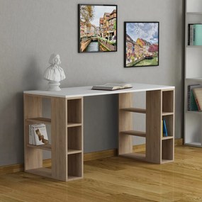 Secretária Colmar – Branco Carvalho – 140x75x60 cm