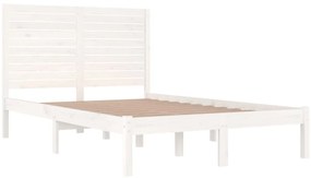 Estrutura cama pequena casal 120x190 cm pinho maciço branco
