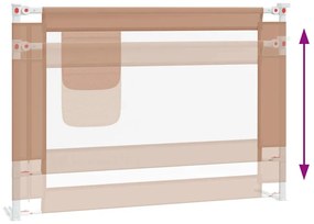 Barra segur. p/ cama infantil tecido 90x25 cm cinza-acastanhado