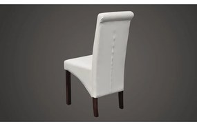 Cadeiras de jantar 4 pcs couro artificial branco