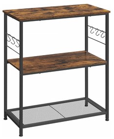 Estante de cozinha multifuncional com estrutura metálica | VASAGLE | 80 x 40 x 90 cm | preto | KKI002B01.