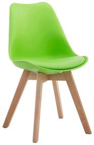 Cadeira de cozinha e sala de jantar Borneo V2 em couro sintético com estrutura em Cor Natural 48 x 84 x 41,5 cm Verde