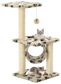 Árvore para gatos c/postes arranhadores sisal 65 cm bege