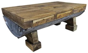 Mesa de centro 90x50x35 cm mistura de madeiras recicladas