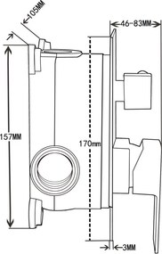 Mexen Uno DR02 conjunto de chuveiro encastrado, preto - 71435DR02-70