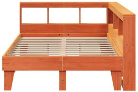 Cama c/ estante sem colchão 120x200cm pinho maciço castanho-mel