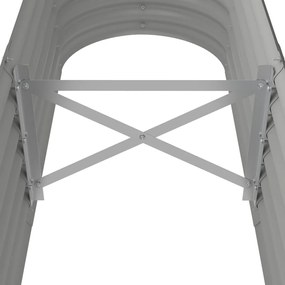 Canteiro elevado jardim 152x40x36cm aço revestido a pó cinzento
