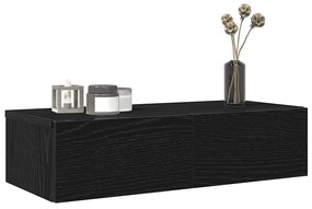 Prateleira parede c/ gavetas 60x26,5x15 cm deriv. madeira preto