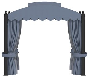 Gazebo com cortinas 3x4 m aço antracite