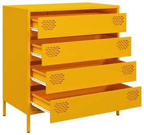 Aparador 68x39x73,5 cm aço laminado a frio amarelo mostarda