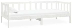 Sofá-cama com colchão 90x200 cm pinho maciço branco