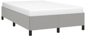 Estrutura de cama sem colchão 120x200 cm tecido cinzento-claro