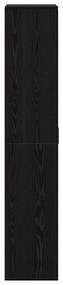 Aparador Carvalho Preto 80x35x180 cm Madeira Engenheirada