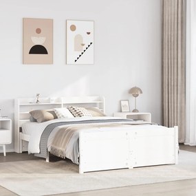 Estrutura de cama c/ cabeceira sem colchão 140x200 cm branco