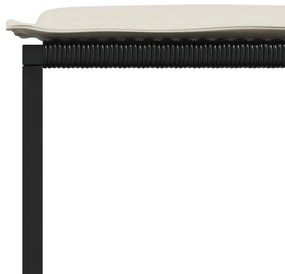 11 pcs conjunto de jantar p/ jardim c/ almofadões vime PE preto