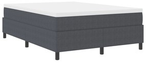 Cama com Box Spring e Colchão Cinza Escuro 140x200 cm Tecido de Cordur