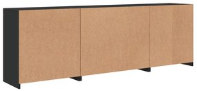 Aparador com luzes LED 202x37x67 cm preto