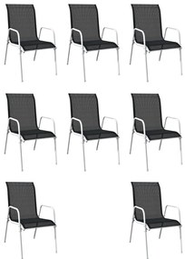 Conjunto de jantar para jardim 9 pcs preto